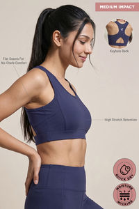 Zelocity Medium Impact Quick Dry Sports Bra - Naval Academy — thumbnail 7